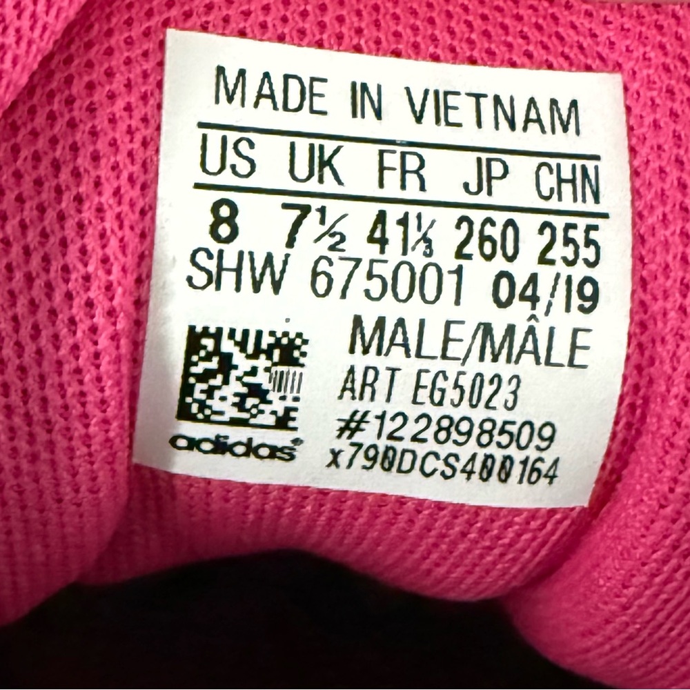 Adidas Men’s Black and Pink Sneakers - Picture 5 of 5